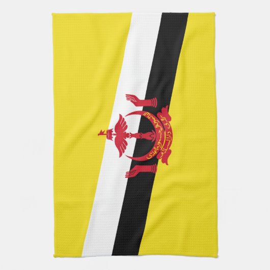 Patriotic Brunei Flag Kitchen Towel Theedoek (Verticaal)