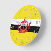 Patriotic Brunei Flag  Ronde Klok (Hoek)