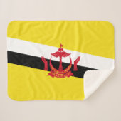 Patriotic Brunei Flag Sherpa Blanket Sherpa Deken (Voorkant (horizontaal))