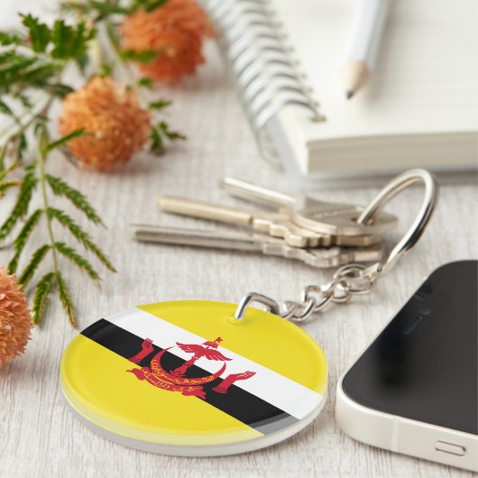 Patriotic Brunei Flag Sleutelhanger (Voorkant Rechts)