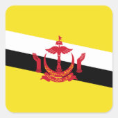 Patriotic Brunei Flag Square Sticker (Voorkant)
