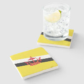 Patriotic Brunei Flag Stone Onderzetter (Zijkant)