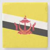 Patriotic Brunei Flag Stone Onderzetter (Voorkant)