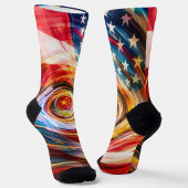 Patriotic Brushstroke Fusion Socks Sokken