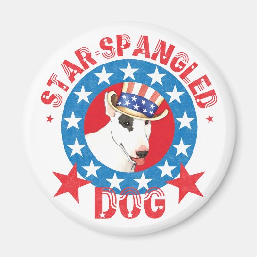 Patriotic Bull Terrier Magneet (Voorkant)