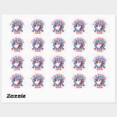 Patriotic Bull Terrier Ronde Sticker (Vel)