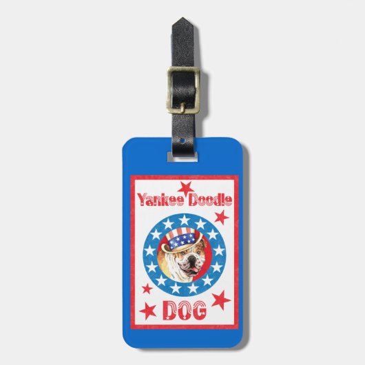 Patriotic Bulldog Bagagelabel (Voorkant verticaal)
