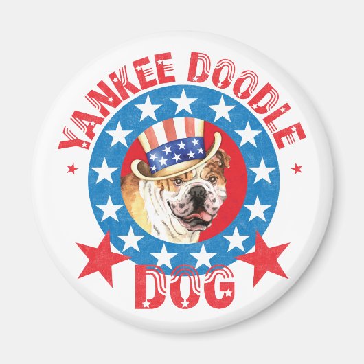 Patriotic Bulldog Magneet (Voorkant)