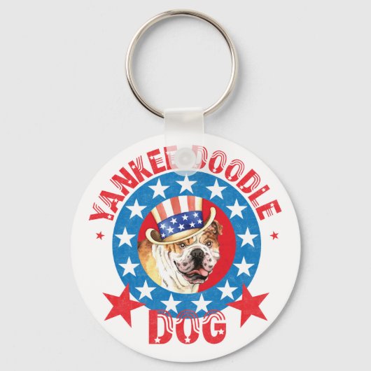 Patriotic Bulldog Sleutelhanger (Voorkant)