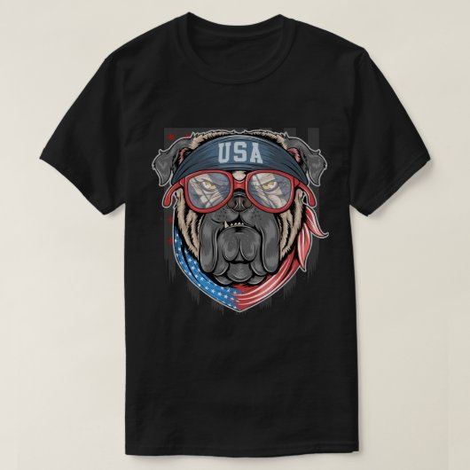 Patriotic Bulldog T-shirt (Design voorkant)