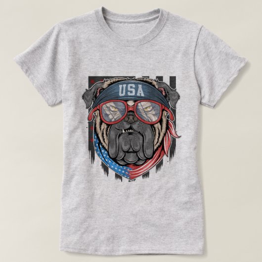 Patriotic Bulldog T-shirt (Design voorkant)