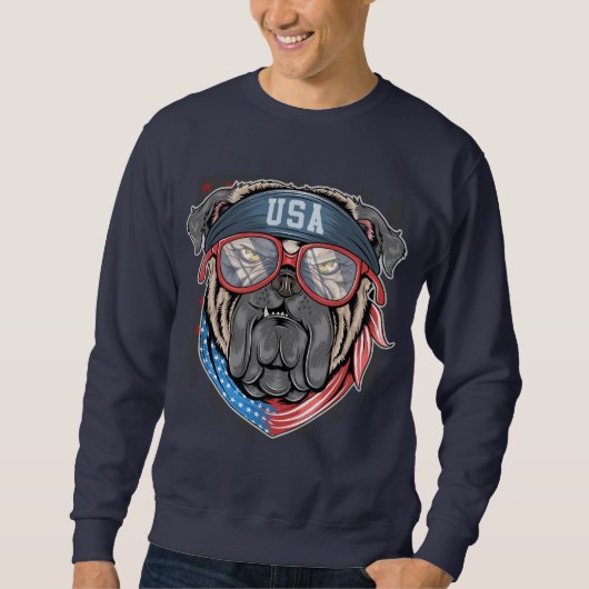 Patriotic Bulldog Trui (Voorkant)