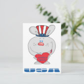 Patriotic Bunny Briefkaart (Staand voorkant)