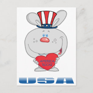 Patriotic Bunny Briefkaart