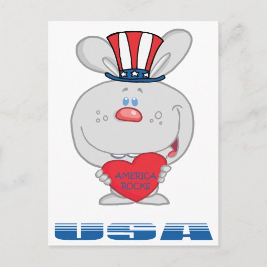 Patriotic Bunny Briefkaart (Voorkant)