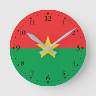 Patriotic Burkina Faso Flag Ronde Klok