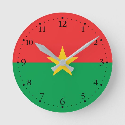 Patriotic Burkina Faso Flag Ronde Klok (Voorkant)