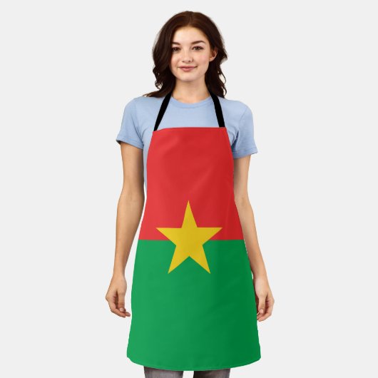 Patriotic Burkina Faso Flag Schort (Gedragen)