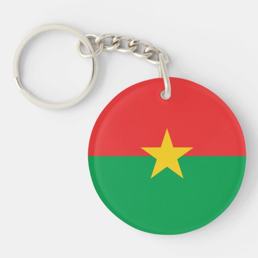 Patriotic Burkina Faso Flag Sleutelhanger (Voorkant)