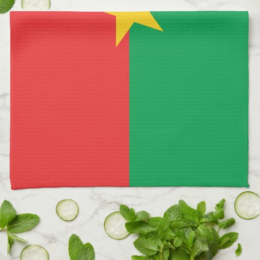 Patriotic Burkina Faso Flag Theedoek (Gevouwen)