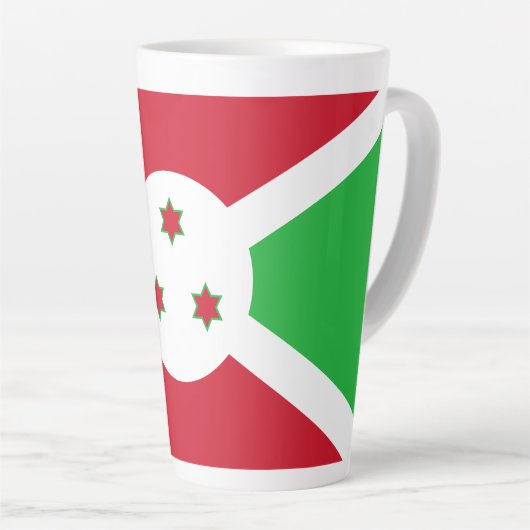 Patriotic Burundi Flag Latte Mok (Rechterhoek)
