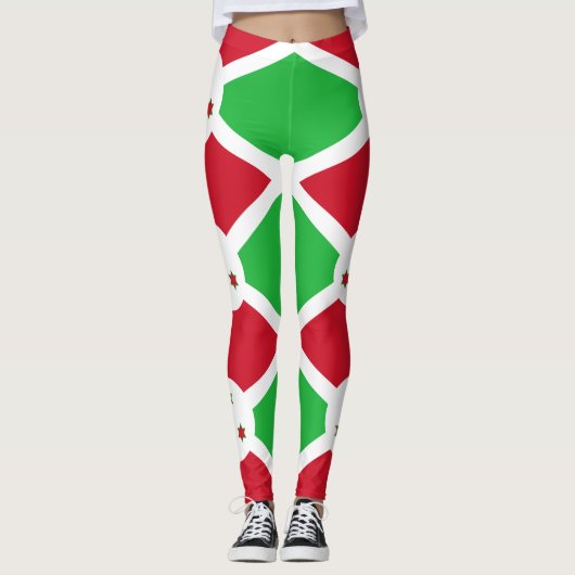 Patriotic Burundi Flag Leggings (Voorkant)