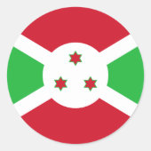 Patriotic Burundi Flag Ronde Sticker (Voorkant)