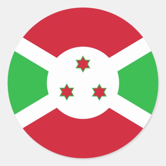 Patriotic Burundi Flag Ronde Sticker (Voorkant)