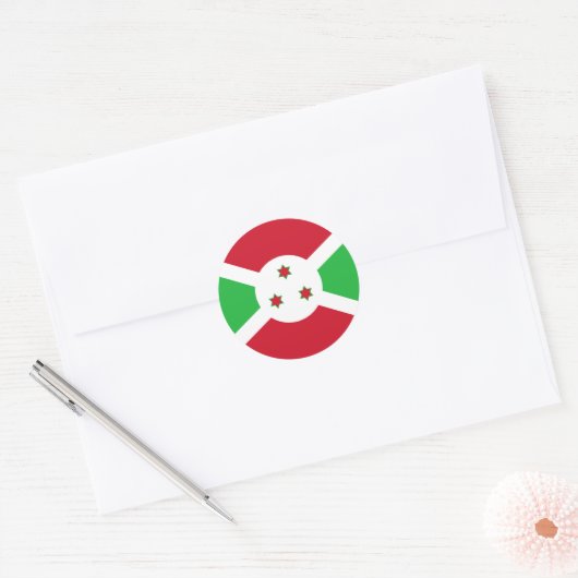 Patriotic Burundi Flag Ronde Sticker (Envelop)