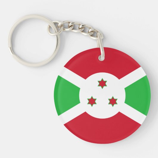 Patriotic Burundi Flag Sleutelhanger (Voorkant)