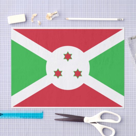 Patriotic Burundi Flag Tissuepapier (Craft)