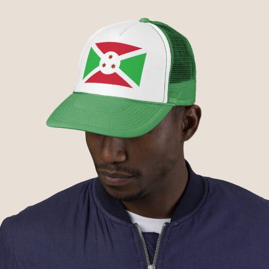 Patriotic Burundi Flag Trucker Pet (In situ)