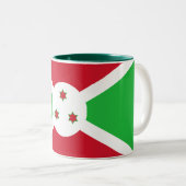 Patriotic Burundi Flag Tweekleurige Koffiemok (Voorkant rechts)