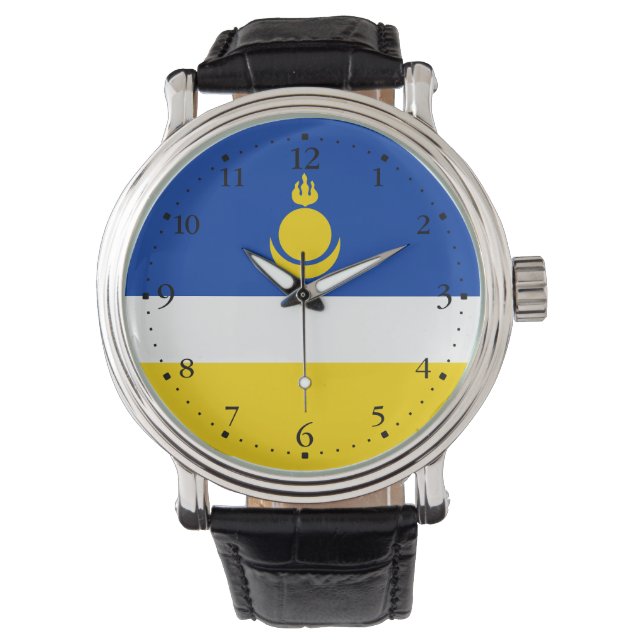 Patriotic Buryatia Flag Horloge (Voorkant)