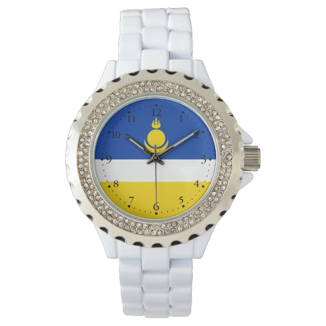 Patriotic Buryatia Flag Horloge (Voorkant)