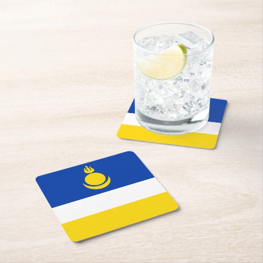 Patriotic Buryatia Flag Kartonnen Onderzetters (Insitu)