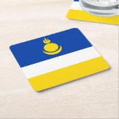 Patriotic Buryatia Flag Kartonnen Onderzetters (Schuin)