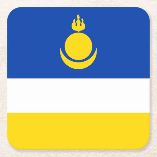Patriotic Buryatia Flag Kartonnen Onderzetters (Voorkant)