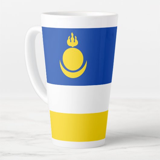 Patriotic Buryatia Flag Latte Mok (Linkerhoek)