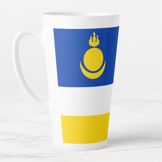 Patriotic Buryatia Flag Latte Mok (Links)