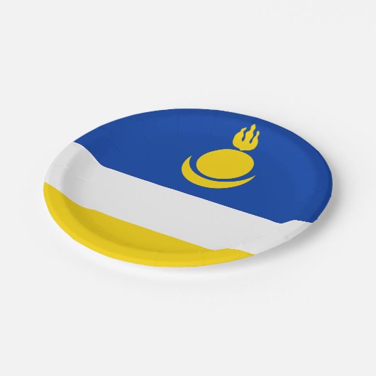 Patriotic Buryatia Flag Papieren Bordje (Gekanteld)