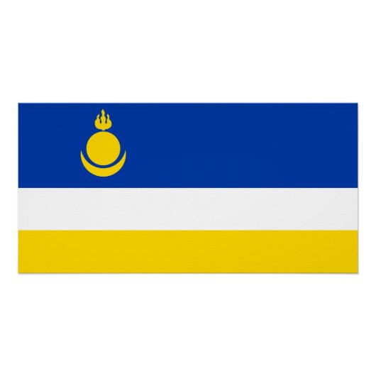 Patriotic Buryatia Flag Perfect Poster (Voorkant)