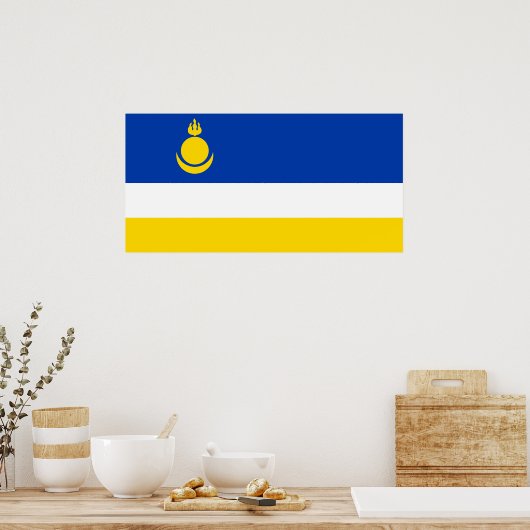 Patriotic Buryatia Flag Poster (Keuken)