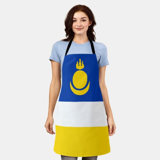 Patriotic Buryatia Flag Schort (Gedragen)