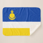 Patriotic Buryatia Flag Sherpa Deken (Voorkant (horizontaal))