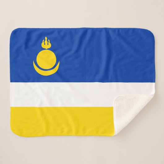 Patriotic Buryatia Flag Sherpa Deken (Voorkant (horizontaal))