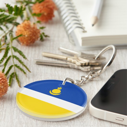 Patriotic Buryatia Flag Sleutelhanger (Voorkant Rechts)