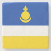 Patriotic Buryatia Flag Stenen Onderzetter (Voorkant)