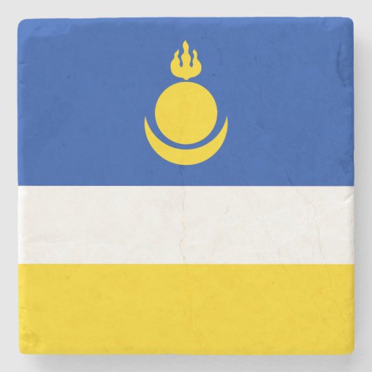 Patriotic Buryatia Flag Stenen Onderzetter (Voorkant)