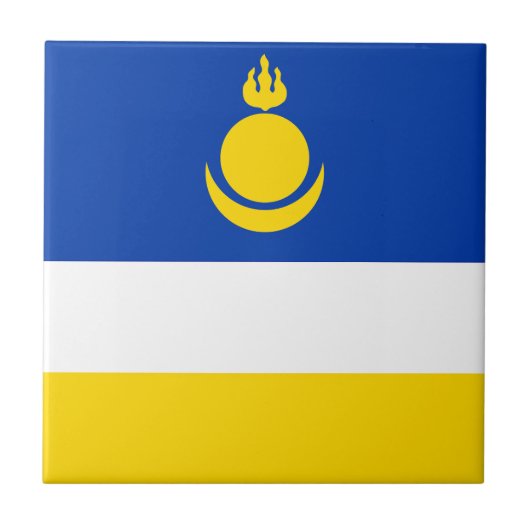 Patriotic Buryatia Flag Tegeltje (Voorkant)